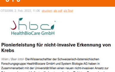 Pionierleistung für nicht-invasive Erkennung von Krebs